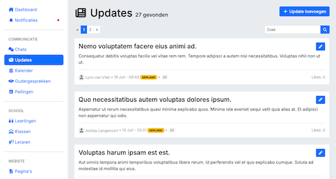 Schermafbeelding van de applicatie